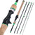 Premium Baitcasting Fishing Rod 1.8/2.1/2.4m Wooden Handle 5 Sections