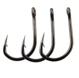 100 Pcs #3–#12 Premium Carbon Steel Silver Fishing Hooks