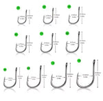 100 Pcs #3–#12 Premium Carbon Steel Silver Fishing Hooks