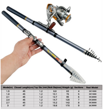 Cargar imagen en el visor de la galería, Telescopic Fishing Rod &amp; Reel Combo 1.5-3.0m
