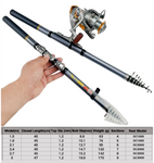 Telescopic Fishing Rod & Reel Combo 1.5-3.0m