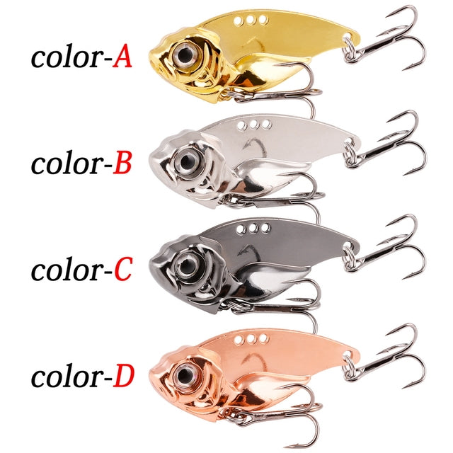 Metal VIB Electric Fishing Lure With LED Lights, Metal Spoon, And