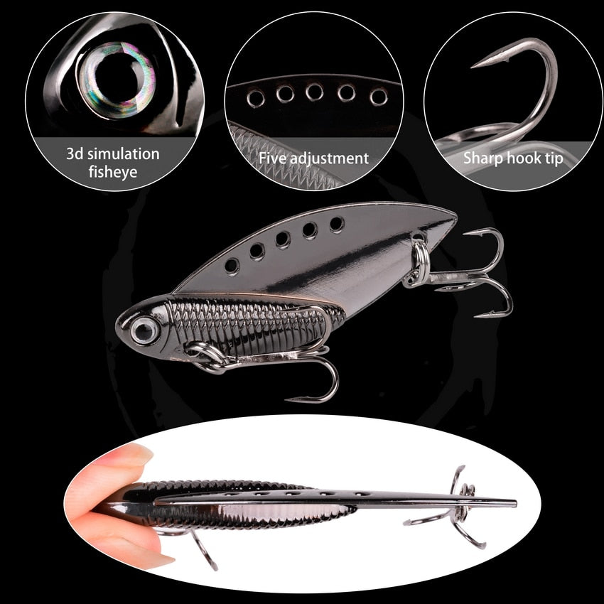  ReRom Metal VIB Leech Spinners Spoon Lures 7g 10g 15g 20g  Artificial Bait with Feather Hook Night Fishing Tackle for Bass Pike Perch  : Sports & Outdoors