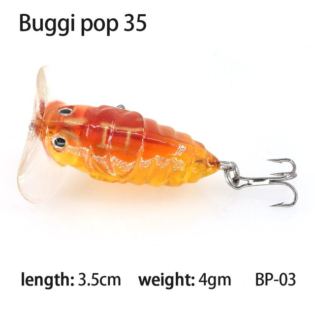 CATCHSIF 4pcs Hard 3D Cicada Poppers Square Lip Insect Crank Lures Topwater Fishing  baits, Topwater Lures -  Canada