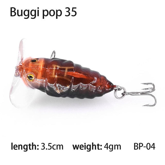 HENGJIA 1Pcs 3.5Cm/3G Grasshopper Insect Bait Flying Lure Hard Bait  Lifelike Cricket Bass Pike