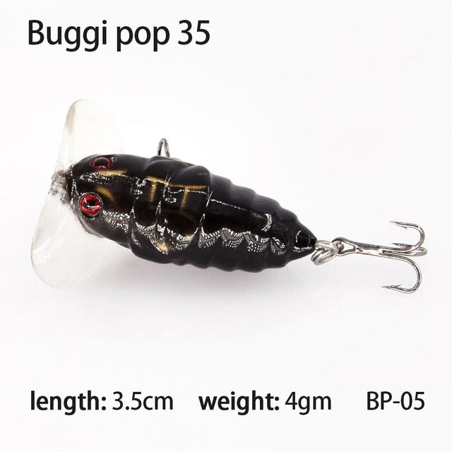 Cheap 1 Pc 4cm Fishing Tackle Lure Top Water Plastic Insect Cicada Bass  Hard Bait