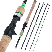 Charger l&#39;image dans la galerie, Premium Baitcasting Fishing Rod 1.8/2.1/2.4m Wooden Handle 5 Sections
