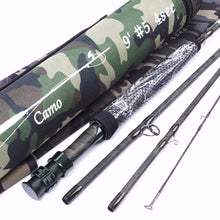 Cargar imagen en el visor de la galería, Camouflage Fly Fishing Rod 2.7m 9ft 4/7 Sections
