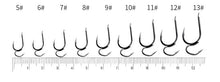 Load image into Gallery viewer, 50pc Size #5-#12 Double Fishing Hook
