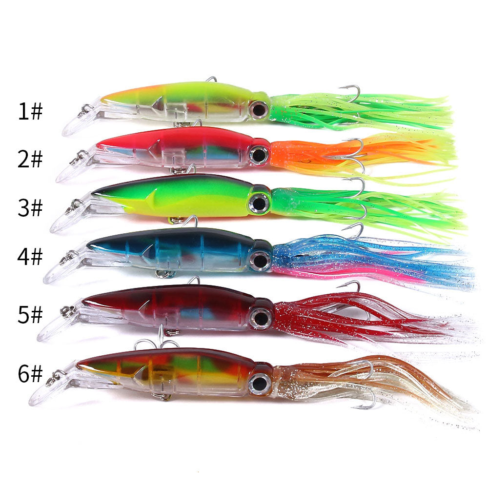 Hard Fishing Lure 15 Pcs Fishing Squid Jig Lure with Steel Wire