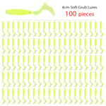 100pc Soft Worm Lures 40mm 0.4g