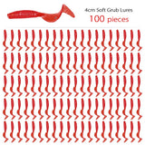 100pc Soft Worm Lures 40mm 0.4g