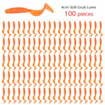 100pc Soft Worm Lures 40mm 0.4g