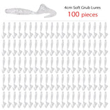 100pc Soft Worm Lures 40mm 0.4g