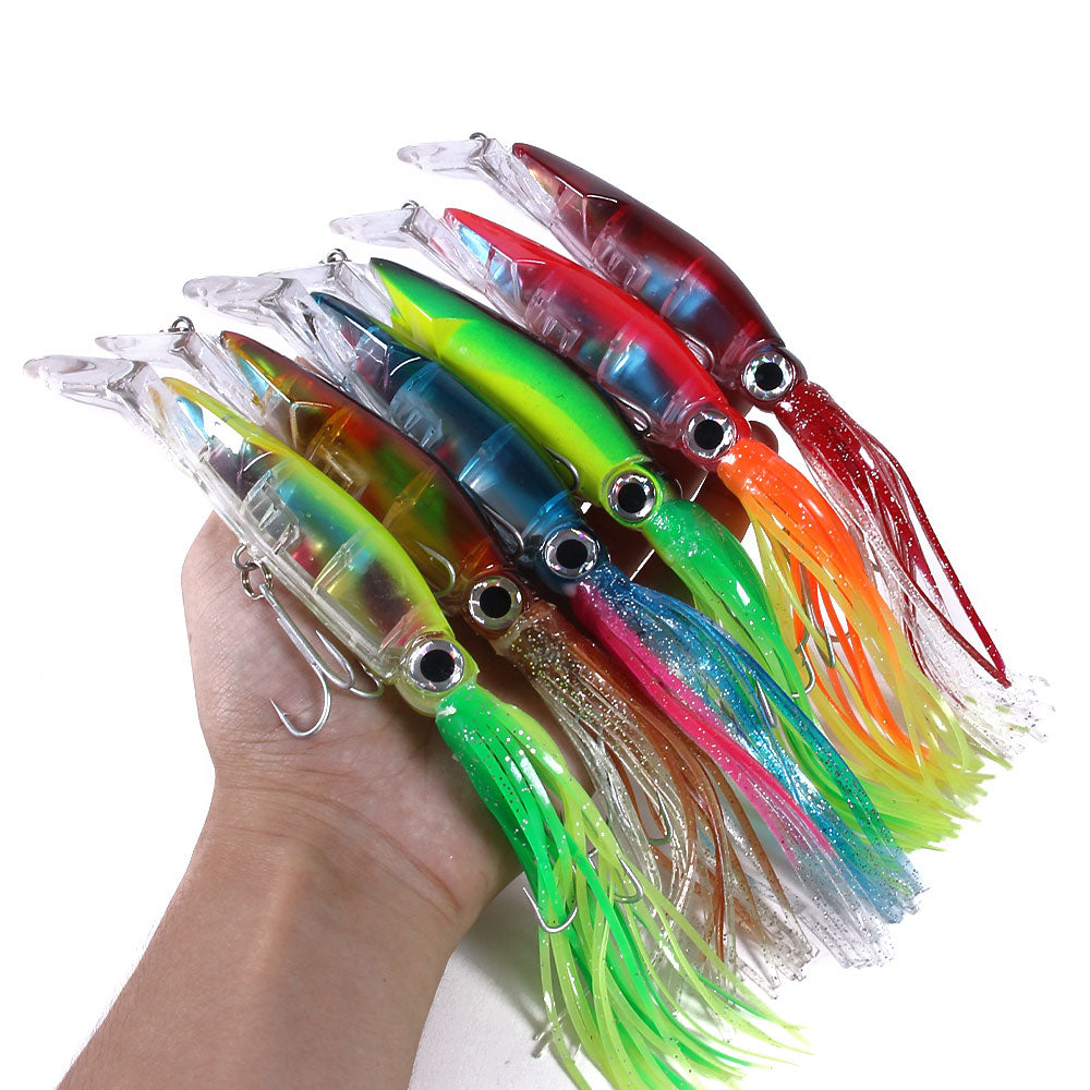 Hard Fishing Lure 15 Pcs Fishing Squid Jig Lure with Steel Wire