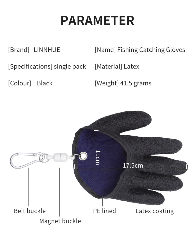 Lilybady-Top Fishing Gloves, Lilybaby Fishing Glove, Fishing Catching  Gloves Non-Slip Fisherman Protect Hand, Fishing Glove with Magnet Release