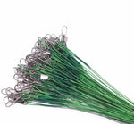 20pc Steel Fishing Lead Line 15cm-30cm Green / Black / Silver