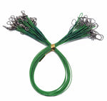 20pc Steel Fishing Lead Line 15cm-30cm Green / Black / Silver