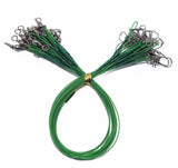 20pc Steel Fishing Lead Line 15cm-30cm Green / Black / Silver