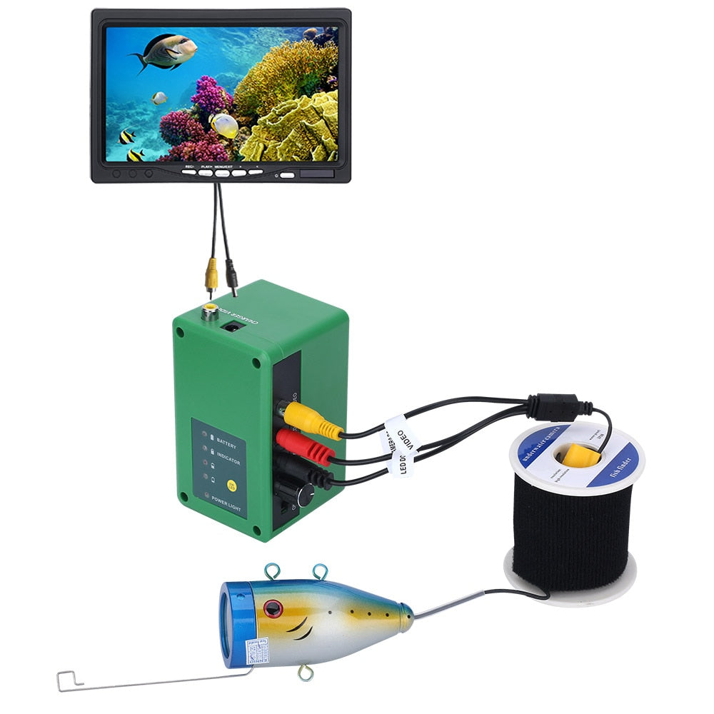 Samnuerly Ultrasonic Fish Finder 15M/30M 1000TVL Fish Finder Underwater  Fishing Camera 4.3 LCD Monitor 6PCS 1W White LED Night Vision Camera for