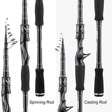 Cargar imagen en el visor de la galería, Carbon Fibre Telescopic Fishing Rod 2.1m 2.4m
