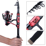 Ruby 1.8-2.4m Telescopic Rod & Reel Combo