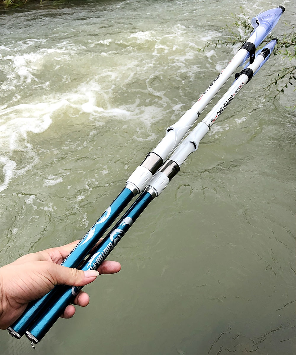 High Carbon Rock Fishing Rod 3.5-6.3 Meters Ultra Light Oblique Guide Ring  Fishing Gear Telescopic Portable