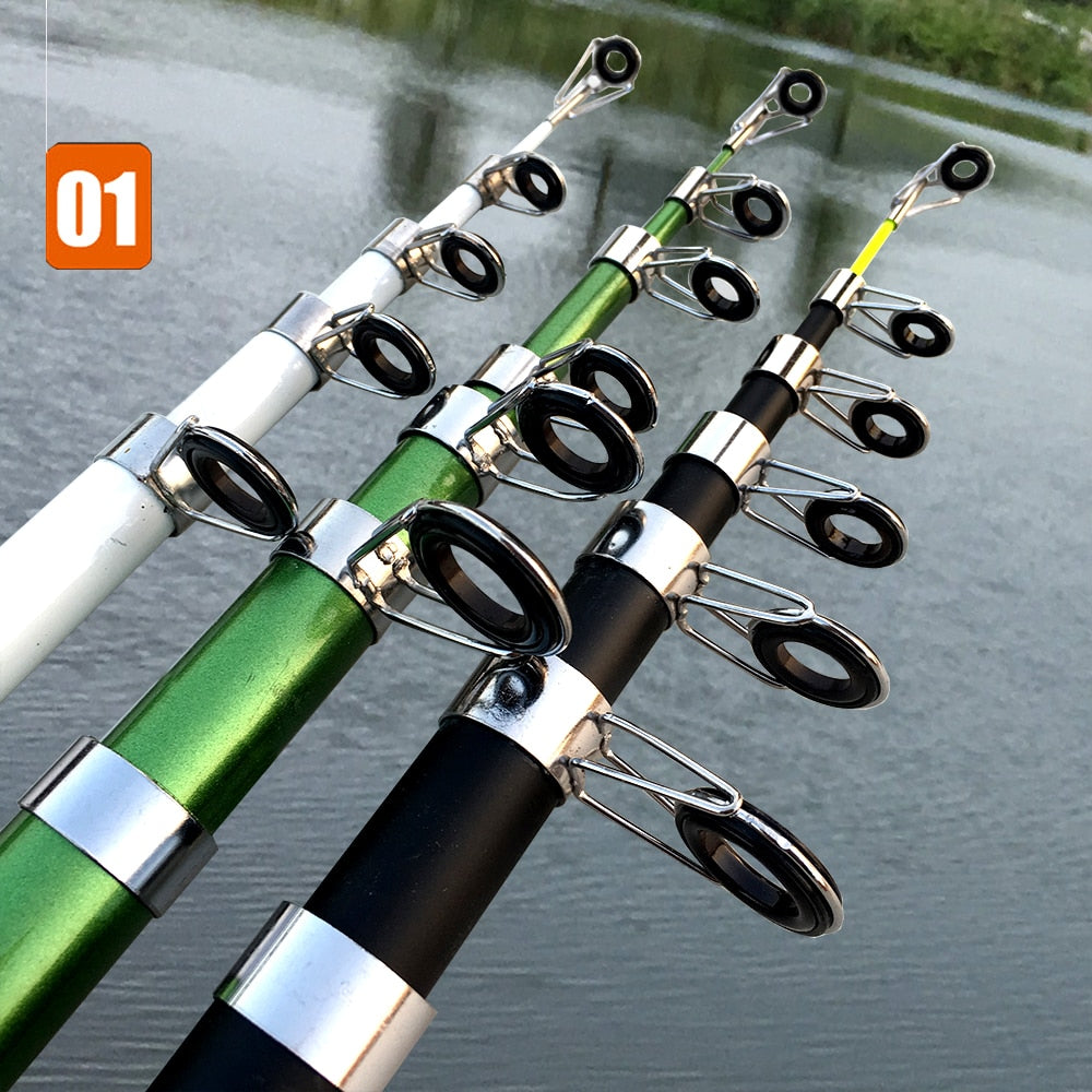 GHOTDA Telescopic Fishing Rod Set 2.1-3.6m Action M Fishing Rod