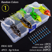 Load image into Gallery viewer, 4pc Frog Fishing Lure Double Hooks 8/13g
