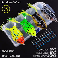 Load image into Gallery viewer, 4pc Frog Fishing Lure Double Hooks 8/13g
