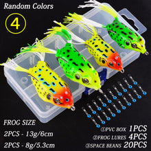 Load image into Gallery viewer, 4pc Frog Fishing Lure Double Hooks 8/13g
