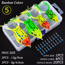 Cargar imagen en el visor de la galería, 4pc Frog Fishing Lure Double Hooks 8/13g
