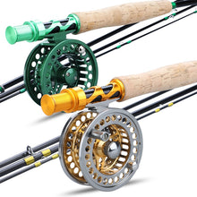 Load image into Gallery viewer, Fly Fishing Rod &amp; Reel Combo 2.7m Gold/Green Sense
