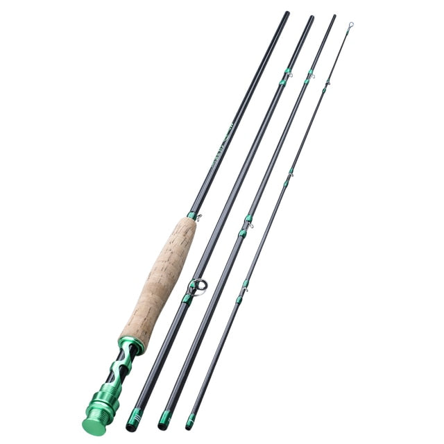 7'6'' 3WT 4Pieces Carbon Archer Fly Fishing Rod &3/4WT Reel MossGreen Line  Combo