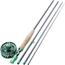 Load image into Gallery viewer, Fly Fishing Rod &amp; Reel Combo 2.7m Gold/Green Sense
