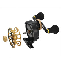 Cargar imagen en el visor de la galería, Black-Gold Centerpin Fishing Reel
