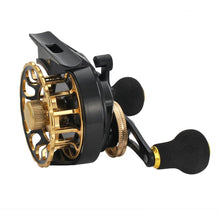 Cargar imagen en el visor de la galería, Black-Gold Centerpin Fishing Reel
