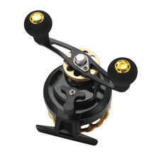 Cargar imagen en el visor de la galería, Black-Gold Centerpin Fishing Reel
