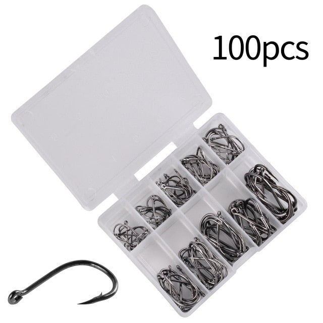 100pc Fishing Octopus Hook Gold/Silver/Black