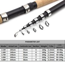 Charger l&#39;image dans la galerie, Cross-Wood Telescopic Spinning Fishing Rod
