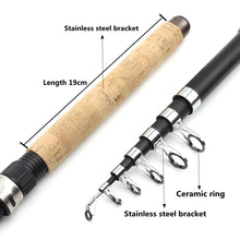 Load image into Gallery viewer, Cross-Wood Telescopic Spinning Fishing Rod
