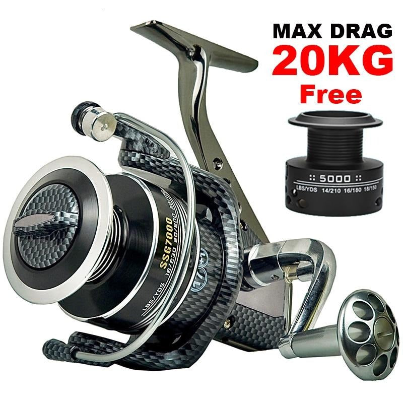 20kg Drag Fishing Reel Metal Handle & Rod - Lamby Fishing