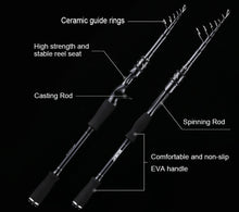 Charger l&#39;image dans la galerie, Carbon Fibre Telescopic Fishing Rod 2.1m 2.4m
