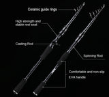 Carbon Fibre Telescopic Fishing Rod 2.1m 2.4m