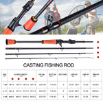 4 Sections Baitcasting Fishing Rod 1.8-2.4m