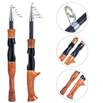 Mini Wooden Telescopic Fishing Rod