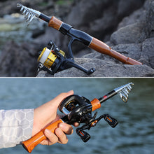 Charger l&#39;image dans la galerie, Mini Wooden Telescopic Fishing Rod
