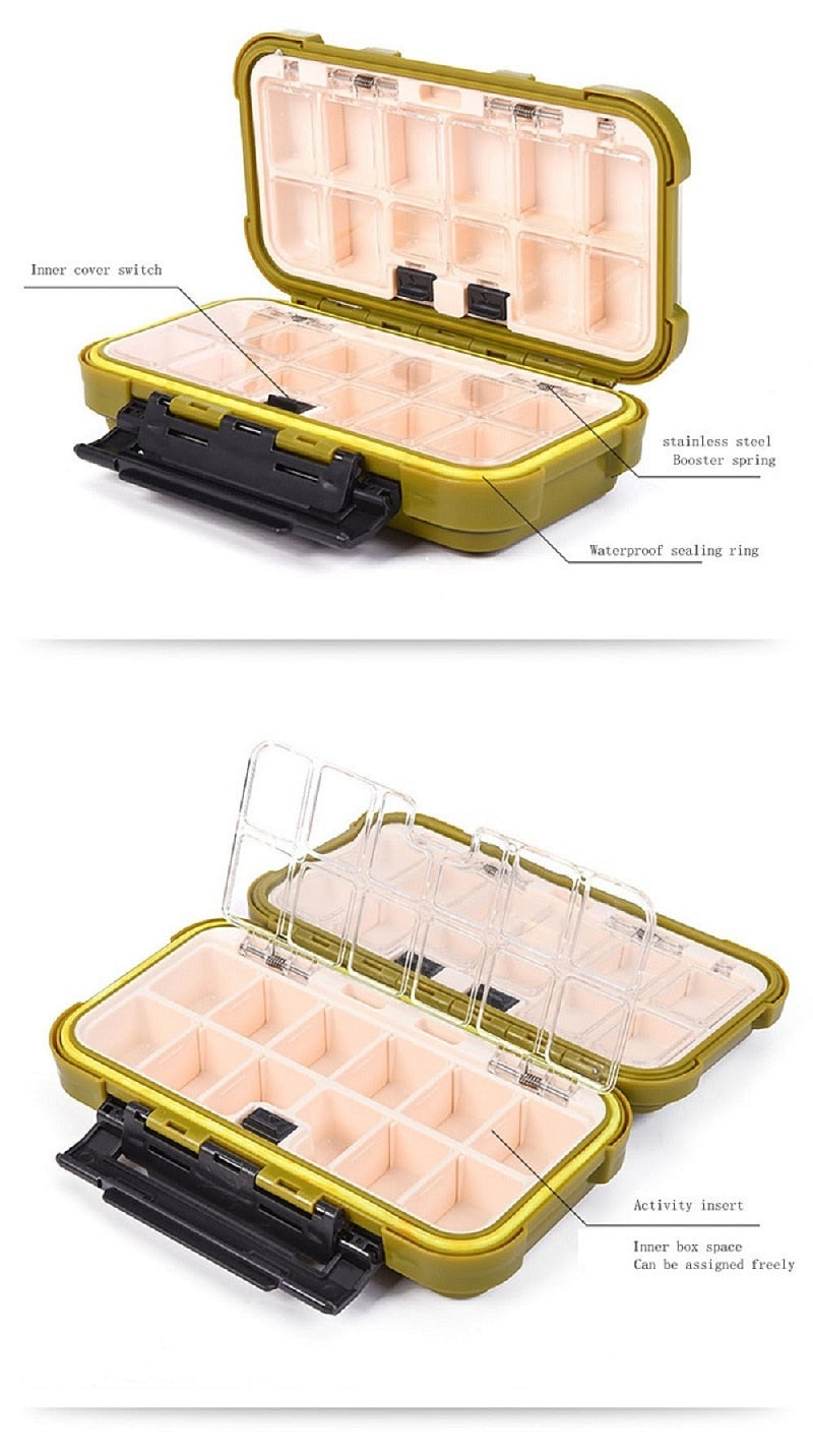 Waterproof Fishing Tackle Box 3-side Lock Tackle Trays Container