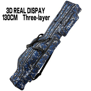 130cm/150cm Three Layers Fishing Bag Portable Folding Fishing Rod Reel  Tackle Tool Carry Case Carrier Travel Bag : : Home Improvement