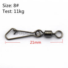 Load image into Gallery viewer, 50pc Fishing Swivel &amp; Clip 11kg-38kg
